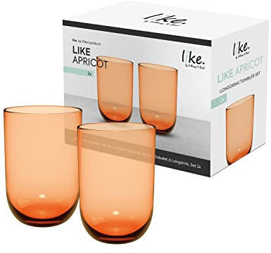 Villeroy & Boch - Like Apricot long drink glass set 2 pces, coloured glass orange, capacity 385 ml