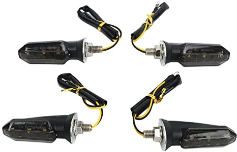 Lot de 4 clignotant moto led, 12V mini feux avant et arrière universels étanches clignotant ampoule pour VTT moto de plage Clignotants Indicateurs