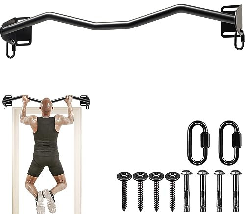 Kipika Wall Mounted Doorway Pull Up Bar - Multifunctional Chin Up Bar for Door Frame - Durable Steel with Anti-Corrosion Coating - Home Gym