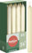 Bolsius - 8 bougies effilées Ivoire 17 cm longue durée de combustion de 5 heures - Sans parfum - 25% Cire naturelle végétalienne - Sans goutte - Sans huile de palme