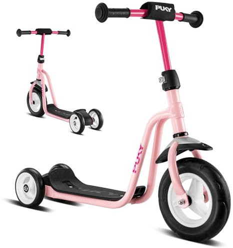 PUKY R1 Scooter | Sicherer Roller für Kinder ab 2 Jahren | Rutschfestes Trittbrett | Höhenverstellbarer Lenker | Top Fahrrad-Alternative | Pink