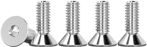 Drenky 50 Stück M4 Schrauben Edelstahl V2A Senkkopfschrauben Vollgewinde steckdosen schrauben DIN 7991 / ISO 10642 Kleine Mini schrauben M4 X 12mm