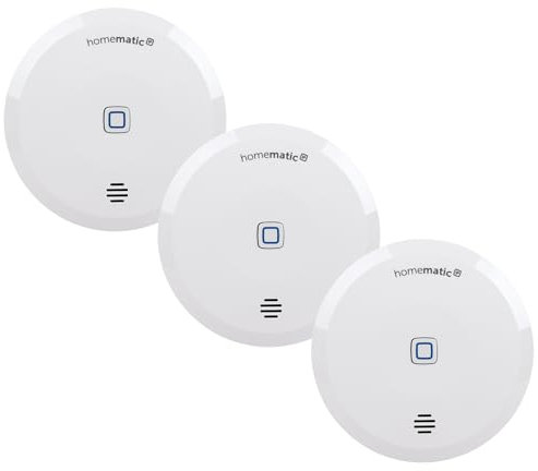 Homematic IP Smart Home 3er-Set Wassersensor, Wassermelder für zuverlässige Alarmierung per Sirene und Push-Benachrichtigung in der Smartphone-App bei Feuchtigkeit und Wasser, 151694A0