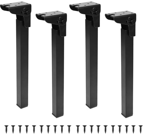 IGTOPS 2/4 Stück Tischbeine Klappbar Kurz Eckig, Unsichtbare klappbare Tischbeine, 300mm Vierkantrohr-Sofa-Beine, 90 Grad klappbar, Hardware-Möbel-Beschläge，Geeignet für Tisch, Sofa, Betthöhe (4)