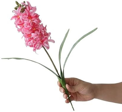 HXSCOO Simulierte Blume 3D Handgefühl Hyazinthe Heimdekoration Kunststoff Fake Flower Indoor Topfornamente (Color : Dark pink)