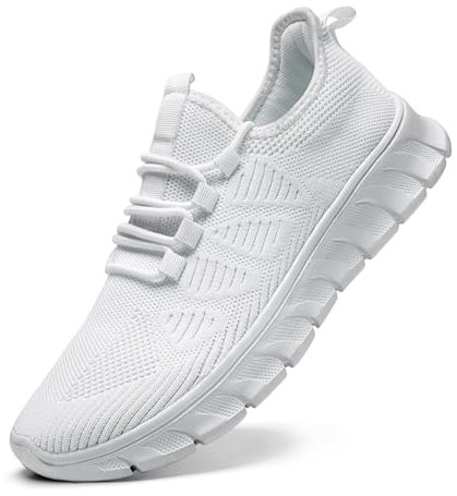 YRLTYO Schuhe Herren Sportschuhe Laufschuhe Turnschuhe Sneaker Wanderschuhe Slip On Atmungsaktiv Leichte Männer Weiß 40
