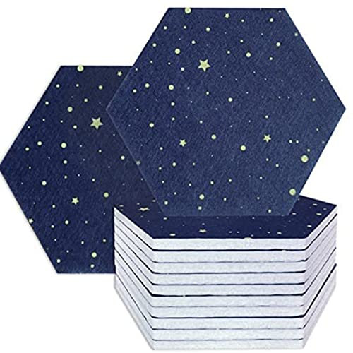 Tsudoku 12 Pack Starry Hexagon Acoustic Panels,Sound Proofing Padding,Sound Absorbing Panel for Studio Acoustic Treatment