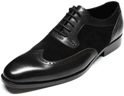 Allthemen Zapatos Derby para Hombre Zapatos de Vestir Formales con Cordones Oxford Brogue para Traje de Boda Negro 42 EU