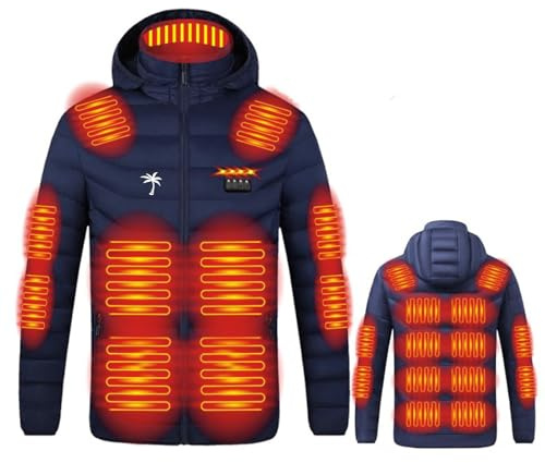 Battnot Beheizbare Jacke Herren Damen Heizjacke Beheizbare Jacke mit kapuze,Warme Pufferjacke, Beheizte Jacke Heizjacke Beheizte Weste Winterjacke für Outdoor Wandern Jagd Motorrad Camping