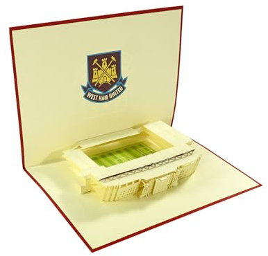 West Ham, 3D-Pop-Up-Geburtstagskarte, West Ham 3D-Pop-Up-Stadion innen, Upton Park Stadion-Karte, perfekt für Grußkarten, Geburtstagseinladungen, und einzigartige Fußball-Geschenkkarten.