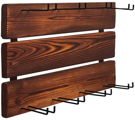 YTYTU Weinglasständer Aus Holz, An Der Wand Montierter Stielglasständer, Umgedrehter Stielglashalter, Weinglas-Trockenständer, Geeignet Für Zuhause Und Die Bar