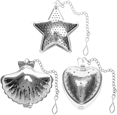 UOPJDD 3 Pezzi di Filtro da tè A Catena, Filtro da tè in Acciaio Inossidabile, Birrificio per tè Creativo, Accessori per Il tè, Utensili da Cucina.