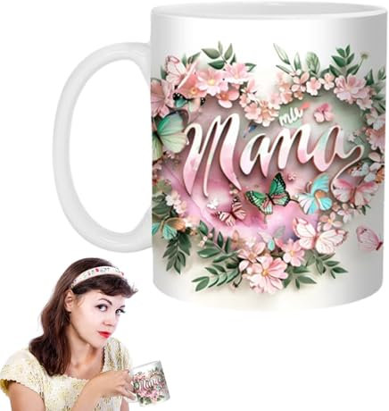 Generisch Tasse à café Maman, Tasse à café Maman | Tasse à café en céramique - Motif floral élégant Appréciation Tasse à thé pour les amateurs de thé Fille Fils Nouvelles mères Femme