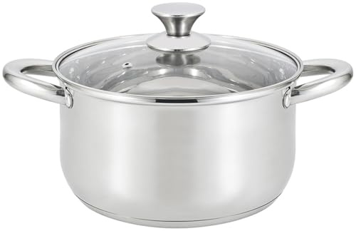 Baumalu, Faitout avec couvercle 26 x 10,5 cm, inox, cuisson rapide et uniforme, compatible induction, taille 26 x 10,5 cm, couleur inox, Acier Inoxydable