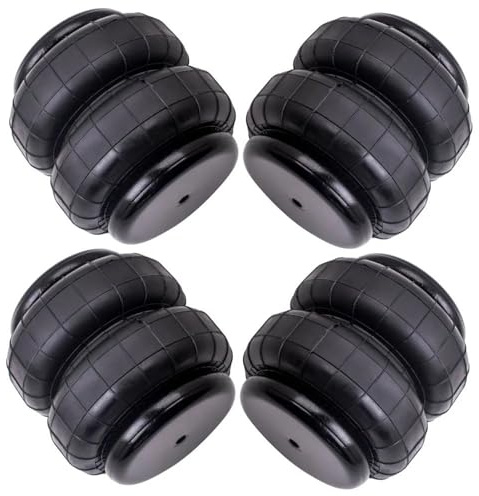 SQOFJGIGN Amortiguador Aire Bolsa Suspensión Neumática Estándar 2500 LB 1/2 NPT Puerto Único Resistente Paquete 4 Amortiguadores suspensión