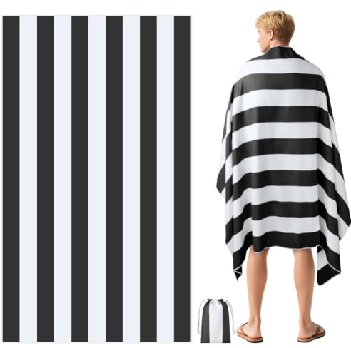AOOWU Strandhandtuch 160 x 90 cm, Mikrofaser Badetuch, Strandtücher Leicht und Schnelltrocknend- Damen & Herren - Strapazierfähige und Saugstarke Badetücher für Strand, Schwimmen,Camping,Reise, Bad