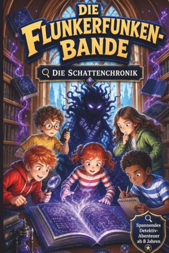 Die Flunkerfunken-Bande: Abenteuer ab 8 |Fünf Freunde, ein verfluchtes Buch und ein Fall, der sie in eine verborgene Schattenwelt führt