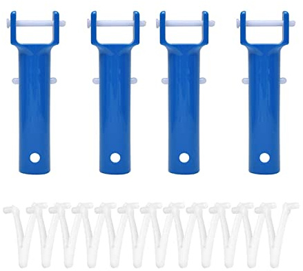ZGJIAJU Aspirador De Piscina 2/4 Uds. Kit de reemplazo de Mango de Cabezal de vacío for Piscina SPA, Conector de Poste de SPA con Clips en V, Accesorios de Herramientas de Limpieza de Piscinas(4 pcs)