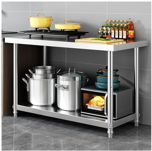 Heavy-duty commercial work table, Stainless Steel Kitchen Workbench With Adjustable Shelves and Feet, Multiple Sizes(100 * 40 * 80cm)