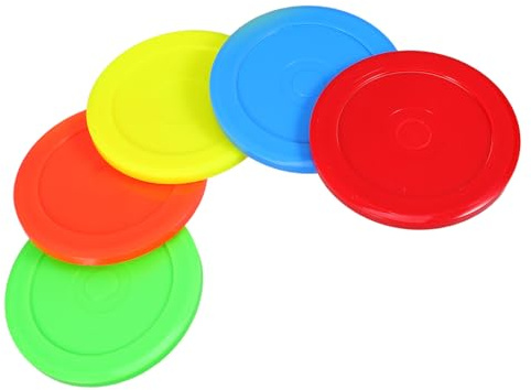 BESPORTBLE Discos de Hockey de Aire para Mesa 73 MM 5 Piezas Multicolor Rojo Naranja Verde Azul Amarillo Accesorios para Juego de Hockey de Mesa Doble Jugador Discos Blandos Ocio