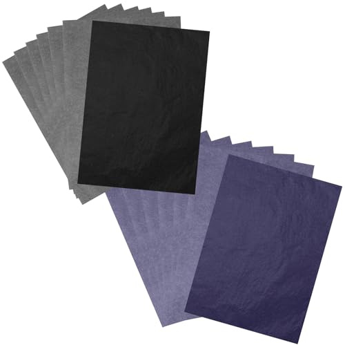 100 Blatt Transferpapier A4, Blaues & Schwarzes Kohlepapier für Holz, Leinwand & Keramik, Ideal zum Nachzeichnen von Zeichnungen, Perfekt für Künstler, Bastler und Hobbyhandwerker,21x29.7cm