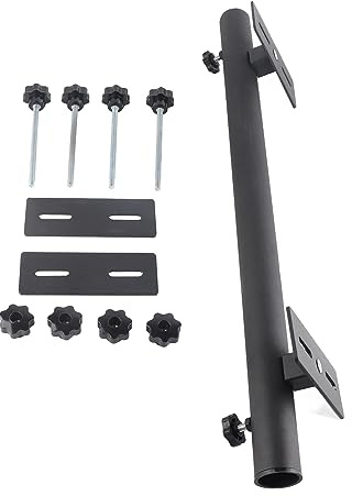 Zjythocyber Patio Umbrella Holder Stand, Sun Umbrella Clamp Mount for Deck Rail, Iron Umbrella Base with Powder Coating, Fits Most Wooden and Iron Posts, Black