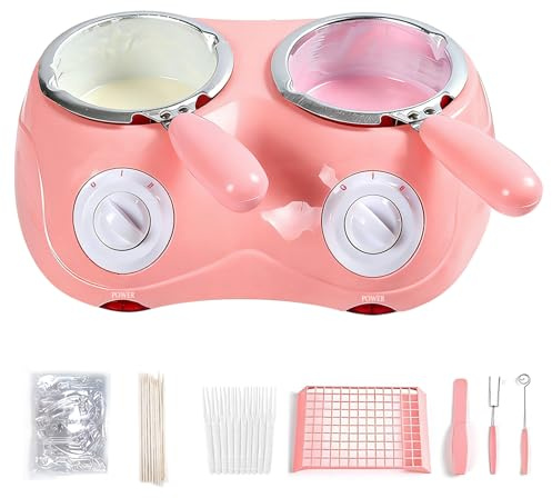 Schokolade Zum Schmelzen, 25W elektrisches Doppelbad, 2 Temperaturstufen einstellbar, mit Zubehör, kein Wasser erforderlich, ideal zum Schmelzen von Butter, Bienenwachs und Seife