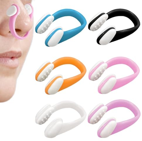 Tappi nasali - Set di 6 clip impermeabili in silicone, clip da nuoto morbida e antiscivolo, vestibilità comoda e sicura, allenamento per principianti, immersioni, surf, sport acquatici, util