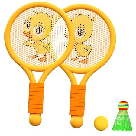 Qudinip Ensemble de Raquettes de Badminton pour Enfants, Jouets Légers et Durables pour S'amuser en Extérieur et en Intérieur pour Garçons et Filles de 3 à 7 Ans, Comprend des Raquettes, du