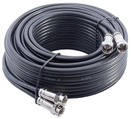 Mast Digital YCAB03J/1A Smedz - Kit di prolunga per cavo coassiale satellitare doppio, 10 m, con connettori a compressione F di alta qualità, per Sky Q, Sky HD, Sky+ e Freesat, colore: Nero