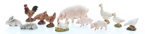 Moranduzzo 12 Bauernhoftiere für Krippe 10 cm – Standard 10 – Maßstab 1:20 – Unzerbrechliche Krippenfiguren, Handbemalt, Offizielles Produkt, Made in Italy, Bildhauer M. Landi