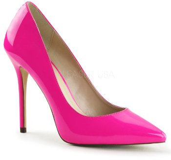 Pleaser Dam Amu20/Shgpu klänning pump, Lack neon fuchsia, 36 EU