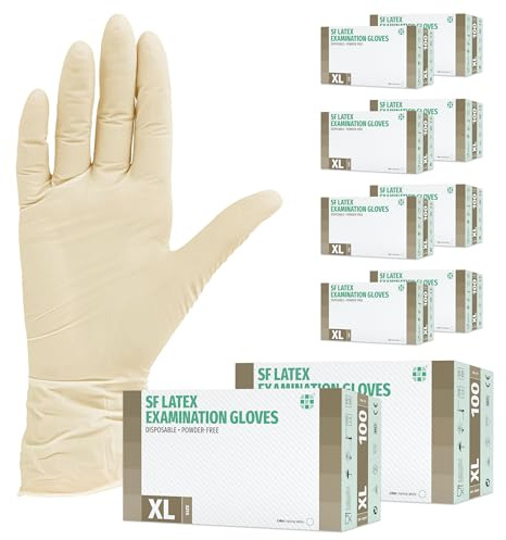 SF Latexhandschuhe XL Weiß — 1000 Stück Einweghandschuhe puderfrei, reißfest
