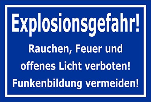 Melis-Folienwerkstatt Schild Explosions-Gefahr - 60x40cm - 3mm Aluverbund – 20 VAR S00060-055-F