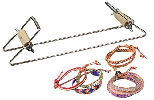Pssopp Perlen Webstuhl Perlen Weben Metallrahmen Handwerk DIY Perlen Webstuhl Schmuck Webstuhl für Halskette Armband