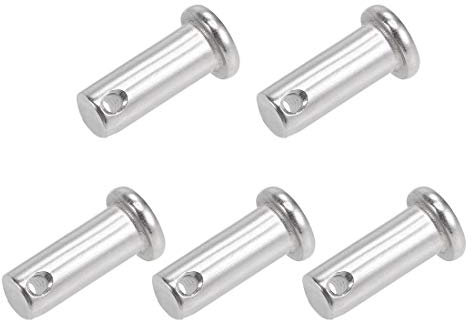 sourcing map 5 Stück Steckbolzene Einzeln Loch Gabelkopfstifte Splintstift Flachkopf 10mm X 25mm 304 Edelstahl Verbindungsstift