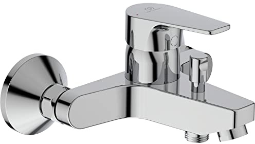 Ideal Standard BC692AACerafine D Badearmatur zur Wandmontage – Einhebel-Badearmatur Aufputz DN 15 Ausladung 156 mm in Chrom