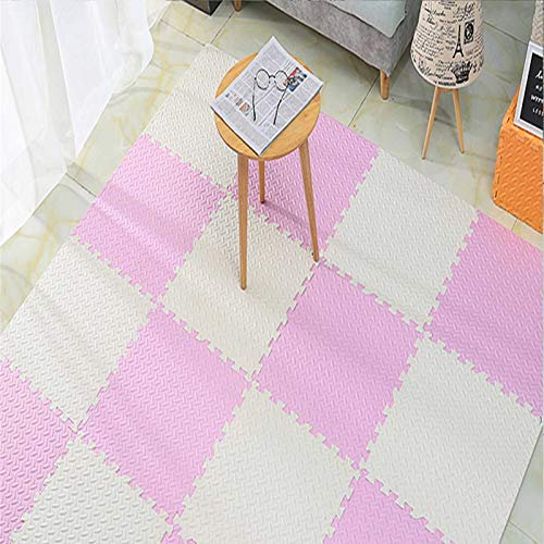 TONGQU Baby Für Kinder Fußmatten, Ineinandergreifende Spielmatte Für Kinder Bodenschutz Für Fitnessstudio, Baby-Spielbereich, Bewegung, Yoga - Wunderschöne Wohnkultur,Beige+Purple,10