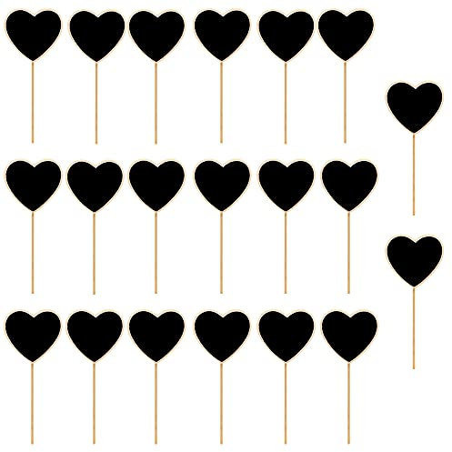 20 Pezzi Tag dei marcatori di Piante, Etichette per Piante, Etichette in Legno, a Forma di Cuore, Naturale, Riutilizzabile e Durevole, per Casa, Store, Giardino, Matrimon