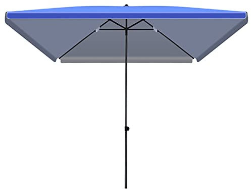 NWB Rechteckiger Sonnenschirm Marktschirm Gartenschirm, Stahl, Höhenverstellbar, Wasserdichter Sonnenschutz, mit Aufbewahrungstasche, Ampelschirm für Garten Deck Picknick