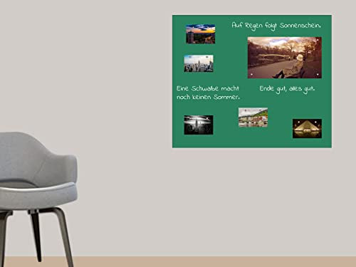 TESTSIEGER l BUNTE Magnetfolie magnetische PVC-freie Magnet Schreibtafel Folie | Testnote 1,4 | beschreibbar zuschneidbar | Rückseite selbstklebend | inkl.Kreidestift (grün, 120x100cm)