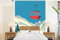 MuchoWow Papier peint Téléski - Vintage - Illustration - Alpes Papier peint photo 175x240 cm Papier peint imprimé