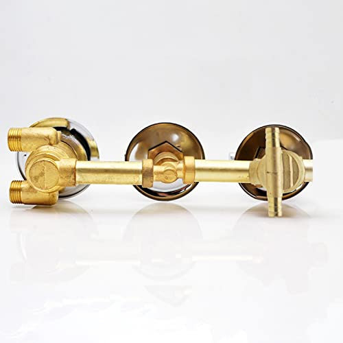 Brass Thermostatic Shower Mixer Tap with Integrated Shut Off/Diverter Valve, 2/3/4/5 Way, Temperature Control Cold and Hot Mixing Valve for Shower,Intubation 2 Way