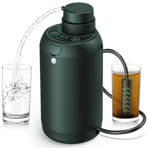 BKLES Camping Water Filter – Water Filtration System Survival with 0.01 Micron, 6-Stage Portable Water Filter, Electric Emergency Water Purifier with SOS Light for Hiking, Travel, Backpacking – Green