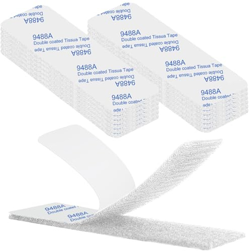 Belcro Adhesivo Doble Cara Extrafuerte, Blanco Cinta Adhesiva Doble Cara Reutilizable 10 piezas 3 x 10cm Hook y Loop Tape Cuadros Para Alfombra, Doméstica