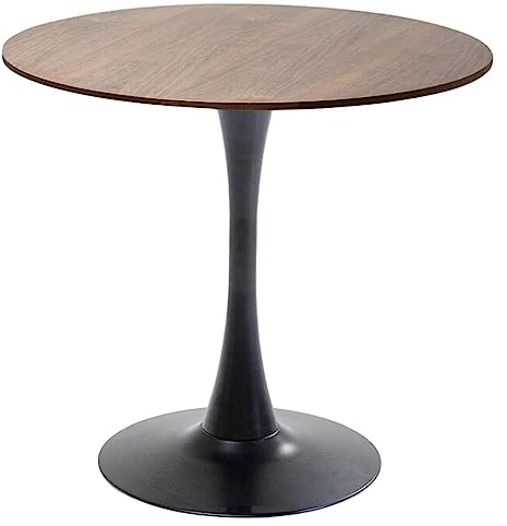 Kare Design Dining Table Schickeria, Round, Walnut and Black, 80cm Diameter