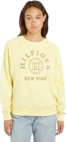 Tommy Hilfiger Damen Sweatshirt Varsity Raglan ohne Kapuze, Gelb (Yellow Tulip), L