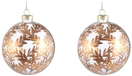 2 STK Weihnachten Hängende Kugel, Weihnachtskugeln Dekoration Glasn Runde Schneen Hängende Lichter Hängende Dekoration Weihnachtsdekoration Schneeflockenglas