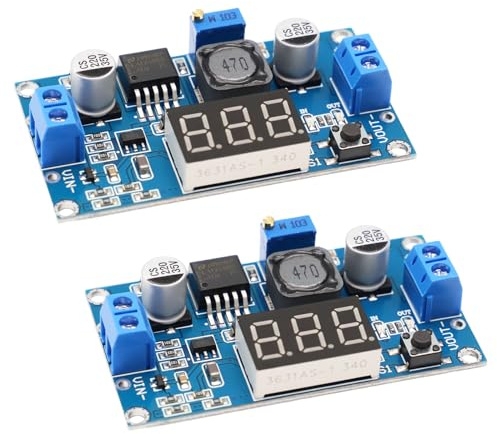 APKLVSR 2 X Step down Converter, DC-DC Buck Converter Modul für 4-40V zu 3,3-24V mit 3-stelliger Digitalanzeige,Netzteil Abwärtsmodul