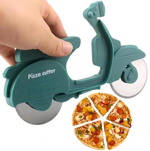 KINTEGOOD Fahrrad Pizzaschneider Rad, Dual Edelstahl Pizzaschneider Rad Pizzaschneider, Fahrrad Pizzaschneider Küche Gadget Cool Herren Geschenk